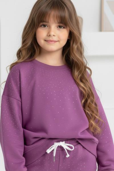 TAŞLI OYSHO KIZ EŞOFMAN TAKIMI  Mor