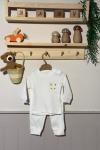 TAVŞANLI FİTİLLİ BEBEK TAKIM  Beyaz