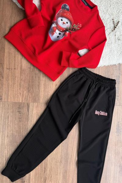 TEK KARDAN ADAM ÇAKIL TAŞI ERKEK TARZ TAKIM Kırmızı