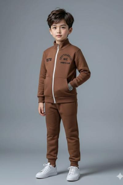 TOGETHERNESS SPORT 1978 YAZILI EŞOFMAN TAKIMI  Kahverengi