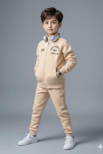 TOGETHERNESS SPORT 1978 YAZILI EŞOFMAN TAKIMI  Krem