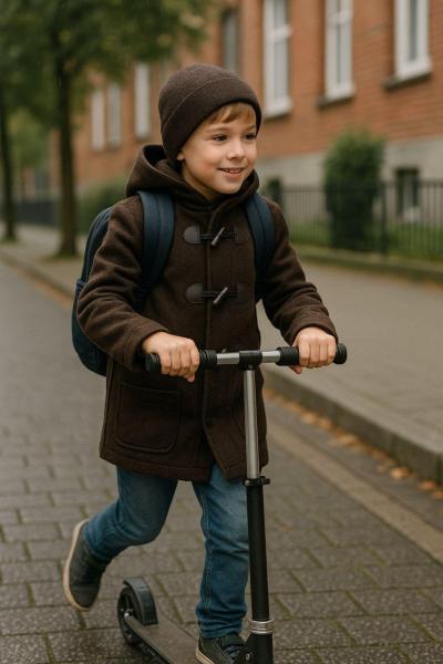 UNİSEX 3 DÜĞMELİ KAŞE KABAN  Kahverengi