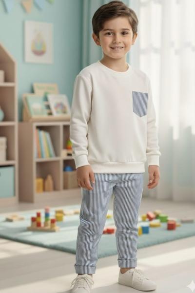 ÜST İKİ İP ALT SU YOLU TARZ ERKEK TAKIM Mavi