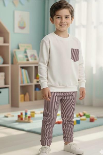 ÜST İKİ İP ALT SU YOLU TARZ ERKEK TAKIM Kahverengi