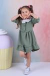VİSTO BEBE YAKALI KIZ ELBİSE  Mint Yeşili