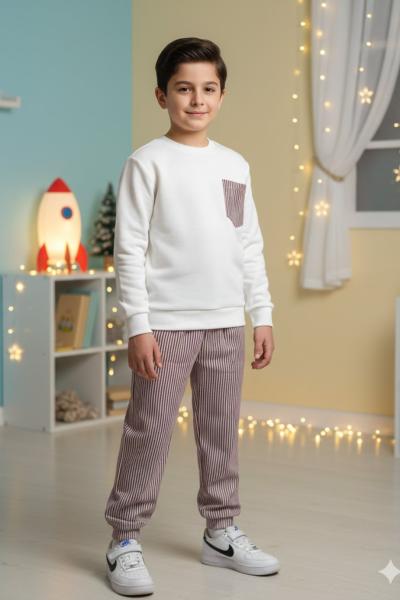 YENİ ÜST İKİ İP ALT SU YOLU PAÇA LASTİKLİ TARZ ERKEK TAKIM Bordo