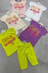 YILDIZLI GIRL WONDER KAPRİLİ TAKIM  Beyaz
