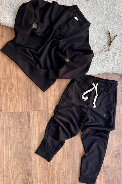 ZAR4 ÇAKIL TAŞI EŞOFMAN TAKIMI  Siyah