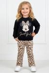 MİCKEYLİ TAYTI LEOPARLI FİTİLLİ TAKIM  Siyah