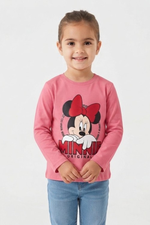 MİNNİE ORGİNAL UZUN KOL TEK SWEET  Pembe