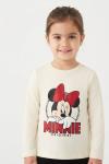 MİNNİE ORGİNAL UZUN KOL TEK SWEET  Beyaz