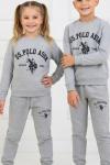 2 İP ŞARDONLU US POLO ASSN EŞOFMAN TAKIMI  Gri
