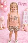 BUDGE BEAR YAZILI LEOPAR ŞORTLU TAKIM  Somon