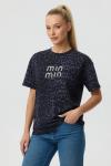 MİN MİN YAZILI LEOPAR DESENLİ TŞÖRT  Füme