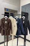 DÜĞMELİ BEL BAĞLAMALI BLAZER KADIN CEKET  Lacivert
