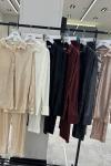 IŞILTILI PLİSE DÖKÜMLÜ PANTOLON TAKIM Beyaz