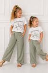 HELLO SUNSHINE CEPLİ KETEN PANTOLON TAKIM  Mint Yeşili