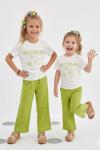 HELLO SUNSHINE CEPLİ KETEN PANTOLON TAKIM  Yağ Yeşili