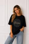 OVERSİZE YUVARLAK DESEN GUESS Siyah