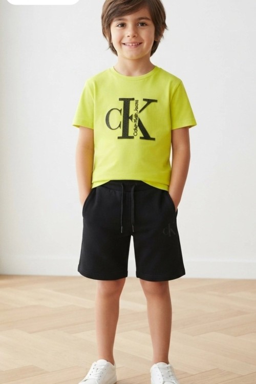 GARSON BOY CALVİN CK ŞORTLU TAKIM  Sarı