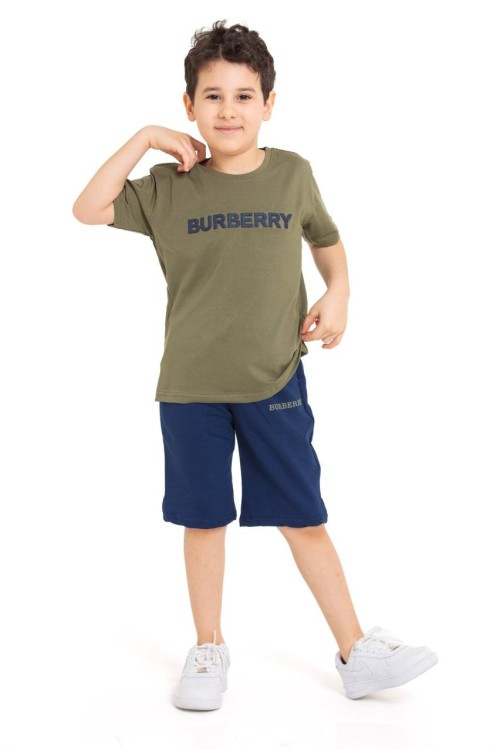 GARSON BOY BURBERRY ŞORTLU TAKIM  Haki