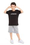 GARSON BOY BURBERRY ŞORTLU TAKIM  Siyah