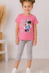 MİNNİE MOUSE ÜST PEMBE ALT GRİ TAYTLI TAKIM  Pembe