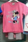 MİNNİE MOUSE ÜST PEMBE ALT GRİ TAYTLI TAKIM  Pembe