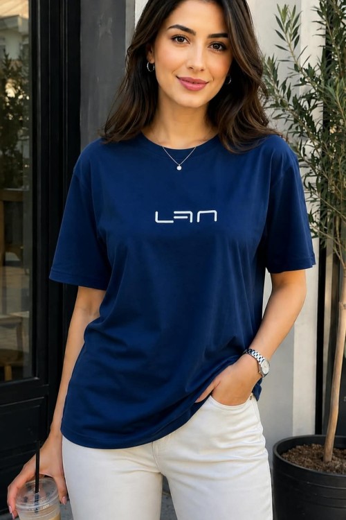 KAMPANYALI UNİSEX L7N TEK TSHİRT  Mavi