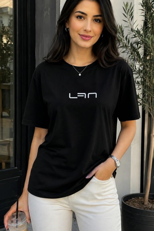 KAMPANYALI UNİSEX L7N TEK TSHİRT  Siyah