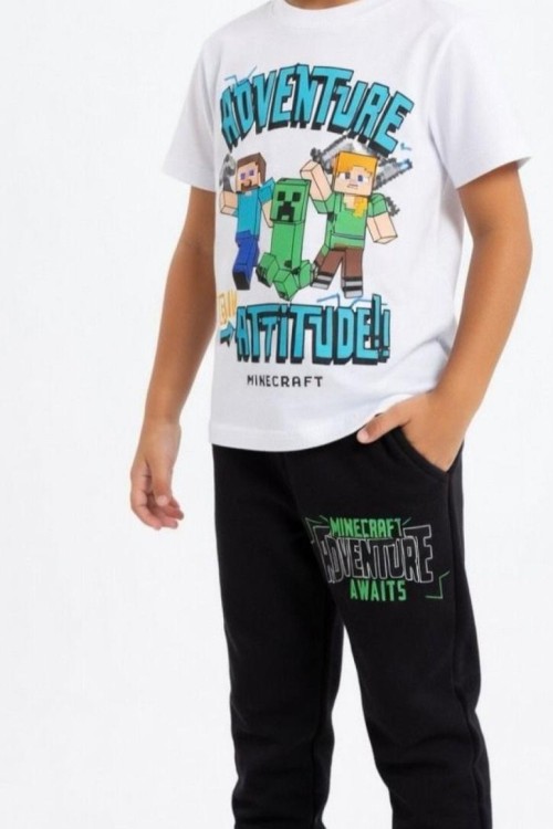 ADVENTURE YAZILI ALT PANTOLONU UZUN TAKIM  Siyah
