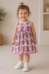 LABUBU DESENLİ KIZ ELBİSE Beyaz