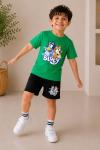 2 Lİ BLUEY YAZILI ŞORTLU ERKEK TAKIM  Yeşil