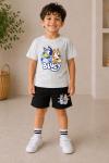 2 Lİ BLUEY YAZILI ŞORTLU ERKEK TAKIM  Açık Gri