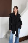 OMUZ BAĞLAMALI DÜĞMELİ BLAZER CEKET Siyah