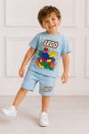 LEGO YAZILI ERKEK ŞORTLU TAKIM  Açık Mavi