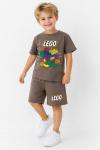 LEGO YAZILI ERKEK ŞORTLU TAKIM  Kahverengi