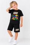 LEGO YAZILI ERKEK ŞORTLU TAKIM  Siyah