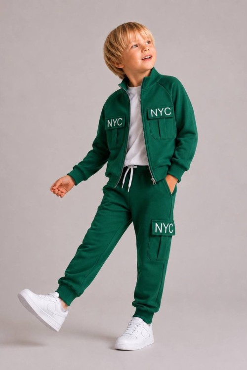2 İP ŞARDONSUZ CONPACT PENYE NYC YAZILI 2 Lİ TAKIM  Yeşil