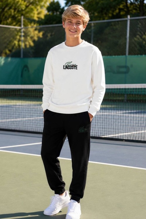 LACOSTE ENJEKSİYON BASKI OYSHO KUMAŞ TAKIM  Beyaz