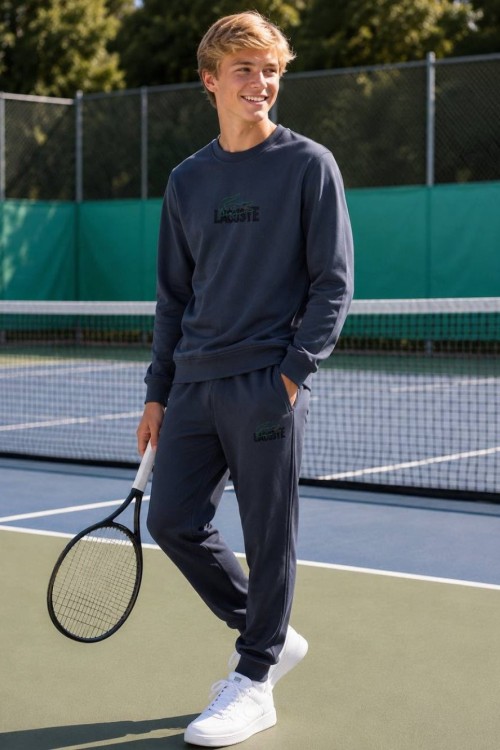 LACOSTE ENJEKSİYON BASKI OYSHO KUMAŞ TAKIM  Koyu Gri