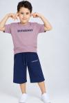 GARSON BOY BURBERRY ŞORTLU TAKIM  Gül
