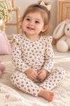 KOLLARI FIRFIRLI LEOPAR DESENLİ FİTİLLİ TAKIM  Ekru
