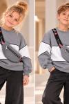 TEK SWEAT SHİRT ÇANTA DAHİL  Gri