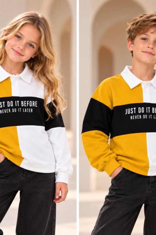 JUST DO IT BEFORE BASKILI SWEAT SHİRT Sarı