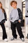 EKOSE DETAYLI UNİSEX SWEAT SHİRT  Gri