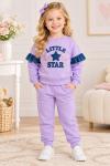 LİTTLE STAR KOL FIRFIR DETAYLI İKİLİ KIZ TAKIM Lila