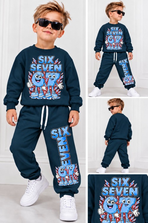 SİX SEVEN YAZILI ERKEK EŞOFMAN TAKIMI Nefti Yeşili