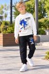 SONİC HEDGEHOG 2 İPLİK EŞOFMAN TAKIMI  Beyaz