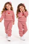 LOVE KÜÇÜK FİYONKLU RİBANA PAMUKLU İKİLİ TAKIM Gül